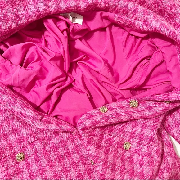 Pomander Place Magenta Tweed Stacie Houndstooth Pink Mini Dress Tuckernuck Large - Picture 9 of 10